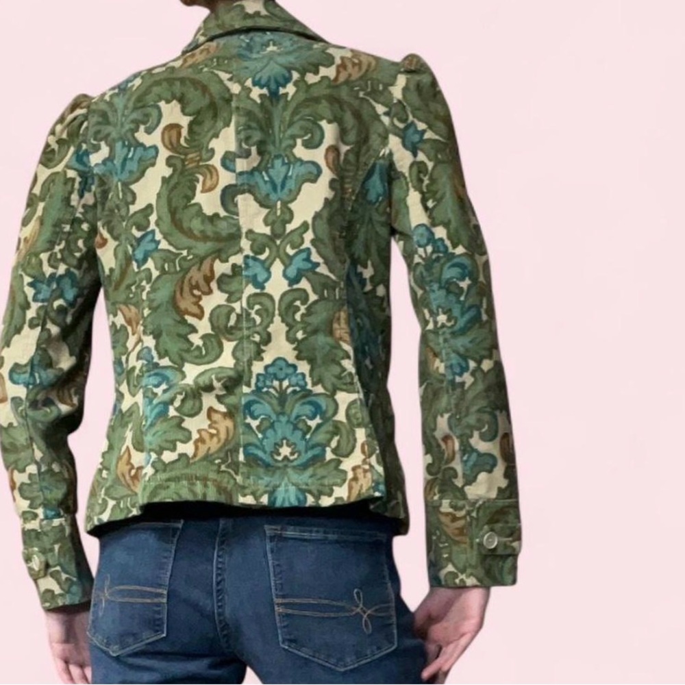 Floral Patterned Green Jacket - image 5